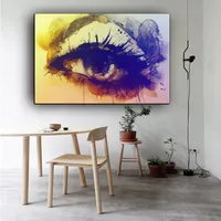 Schilderen print abstracte psychedelische aquarel sexy vrouw oog landschapolie op canvas kunst moderne muurfoto voor woonkamer