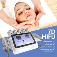 Новейший профессиональный 7D -ориентированный инструмент красоты 2023 поставляется с 7 картриджами Hifu для лиц, поднявшего съемки морщин и похудение тела