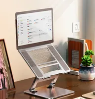 리프트 및 조정 수직 알루미늄 합금 브래킷베이스 카본 스틸 강화 사무실 게임 MacBook 지원 테이블 열 소산 접기 액세서리