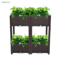 Wholesale Outdoor Garden planters Plastic plant Pots Flowers Container Multi-layer Free Splicing Injection Planting Vegetable Box