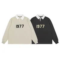 Ess Hoodies Brand Trendy Essen Fog Flocking 1977 Camisa de pólo de rua High Street