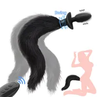 Cartoon Figures Remote Control Rotating Soft Silicone Tail Anal Plug Prostatic Stimulator Sexy Fox Butt Plug Tail Anal Toys For