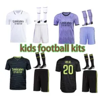 Benzema Soccer Jerseys 22 23 Kits de futebol infantil Vini Jr Tchouameni Camavinga Alaba Asensio Modric Rodrygo Quarto 2022 2023 Camisa de futebol do Real Madrids