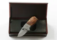 EDC Pocket Folding Knife Damscus Steel Blade Shadow Wood Handle Mini Small Keychain Knifes Liner Lock1899477
