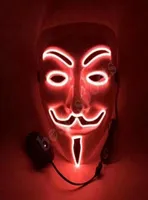Vendetta Maskeleri için Bütün 10 Renk V LED Glow Maske Maskara Luminosa Cadılar Bayramı Maskesi Masquerade Dans Dekorasyonlu Glow Mask4236799
