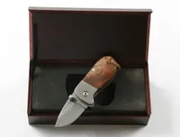 EDC Pocket Folding Knife Damscus Steel Blade Shadow Wood Handle Mini Small Keychain Knifes Liner Lock6995043