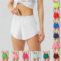 2023 Designer Womens Shorts Yoga Fit Zipper Pocket High Rise Quick Dry Women Train Kort lös stil andningsbar