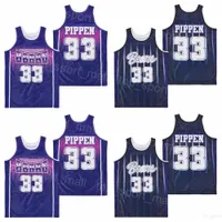 Kolej Basketbol Merkezi Arkansas Ayılar Scottie Pippen Formaları 33 Erkek Moive Üniversitesi Hiphop Nefes Alabilir Takım Renkli lacivert Purple Saf Pamuk Spor Hayranları İçin