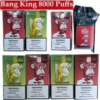 Bang King 8000 Pufs Vapes Tek Kullanımlık E Sigara 0% 2% 16ml örgü bobin pod kartuşları 3% 5 puf 8000 650mah şarj edilebilir pil 10 lezzetler vape kalem cihazı