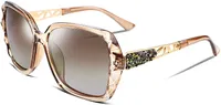 Polarized Women Square Sunglasses Sparkling Composite Shiny Frame B2289