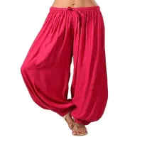 Calças de harém de harém de algodão de ioga calças Aladdin Afghan Genie Hippy Yoga Calças