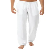 Pantalones de algodón de algodón para hombre pantalones de algodón con cordón elástico pantalones de yoga