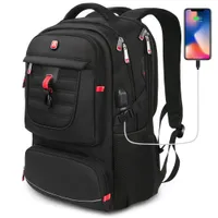Utomhuspaket reser bärbar dator ryggsäck extra större 50l affärsdator ryggsäck med USB -laddningsport, mens kvinnor 17 tum högskola skola