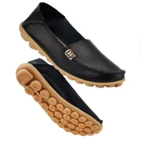 Zapatos para caminar mocasines para mujer zapatos zapatos slip-on woman zapato sin deslizamiento de zapatillas de cuero genuino para caminar zapatillas