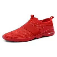 Chaussures de marche Femmes hommes baskets Slip sur chaussures Mesh Sneaker Athletic Running Shoes Sport Lightweight Trainer Chaussures Largeur largeur Red