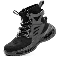 Chaussures de marche hommes Bottes de travail d'orteil en acier pondées baskets de sécurité Chaussures de travail respirant léger slip de sport extérieur footwewe