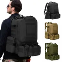 야외 팩 55 L 군용 전술 전술 Molle Backpack, 야외 하이킹 캠핑을위한 대용량 여행 가방