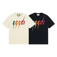 2023 Designer Stylist T Shirts Men Mode Rainbow Letter Print T-shirts Mens Women Women korte mouwen hiphop streetwear katoen T-shirt Euro maat kleding s-xl