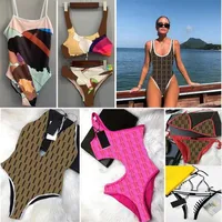 패션 여성 수영복 섹시한 여자 수영복 섬유 여름 수영복 해변 비키니 세트 디자이너 편지 패턴 여성 Bodysuit SW280o