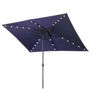 6.5 ft. x 10 ft. 직사각형 시장 안뜰 우산 및 태양열, 26 개의 LED 조명, 푸시 버튼 틸트, 크랭크의 크랭크