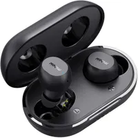 M12 trådlösa öronsnäckor, Bluetooth 5 hörlurar w mic USB-C laddningsfodral, basljud ipx8 25 timmar mono dubbla lägen, svart