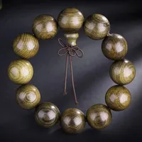 Bracciale in legno affondato di seta dorata Nanmu, braccialetto di perline di Buddha antico per uomini e donne, circa 20 mm * 12 pezzi