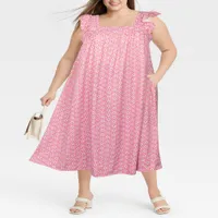 Summer Midi Dress для женщин, наболенных на линии, xl-4xl