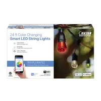 Feit Electric 12 Light Outdoor 24 плагина RGBW Color Maneing Smart Led String Light, S14, 4-контактный, Alexa Google