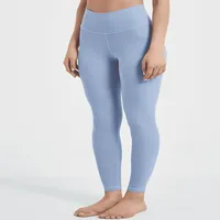 Женские леггинсы с высокой талией для женщин приседанные для йога брюки мягкие леггинги тренировки с комфортом, светло -голубые