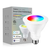Torchstar 8 Pack Par30 LED Smart żarówki, 60W Equiv, E26 Baza, zmiana kolorów, ściemniacza sterowanie aplikacjami Wi -Fi
