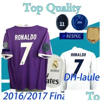 Kledingsets Korte Korte lange mouw Real U C L League Finale voetbaltrui 16/17 Madrid Home Jerseys voor 3 Jun Ronaldo voetbaluniform DHL1H
