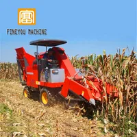 Fineyou double rows corn combine harvester maize pick machine professional farm stalk silage forage harvest machine