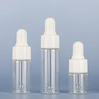 1200pcs/lote 2 ml 3ml 5 ml botella de vidrio transparente de vidrio para aceites esenciales Mini esencia Botella para dispensar