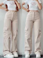 Fall Black Cargo Pants Women Fashion High Waist Loose Trousers Female  Pockets Patchwork Pencil Sweat Bottom Pant Korean Style