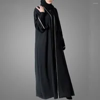 Etnische kleding 2023 Stijl Fashion Muslim Abaya Dubai Turkije Kaftan Islamitische Ramadan Black Belted Cardigan Robe