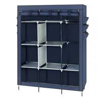 69 Portable kast Garderobe kledingrek Organizer, blauw
