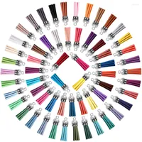 500Pcs Keychain Tassels Bulk Colored Leather Tassel Pendants For