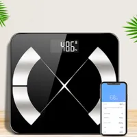 Skala tłuszczu, inteligentna BMI Skala masy ciała Monitor Analizator zdrowia z aplikacją na smartfony dla masy ciała, tłuszczu, wody, BMI, BM