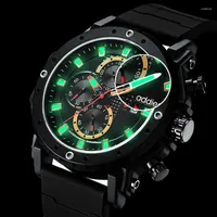 Bilek saatleri reloj hombre 2023 moda spor saatleri erkekler siyah silikon oto tarihi kronograf kuvars erkek saat aydınlık saat