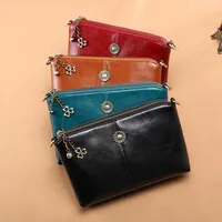 Evening Bags Genuine Leather Women Bag Over The Shoulder Small Flap Crossbody Messenger For Girl Handbag Ladies Phone PurseEvening