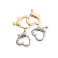 Clasps Hooks 10Pcs Lot Alloy Heart Shape Lobster Clasp Key Chain Split For Diy Jewelry Making Necklace Bracelet Connector Accessor Dhfab