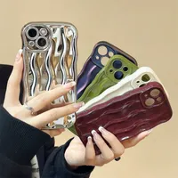 Electroplated silver water corrugated mobile phone case For iphone 14 plus 14 pro 11 12 13 pro