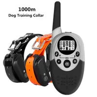 Dog Training Obedience 1000m Waterproof Collar Rechargeable Anti Barking Control Sound Remind Vibration Shock Receiver 40% Off 230201