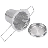 Tekanna te -sil med cap rostfritt st￥l Loose Leaf Tea Infuser Basket Filter stort med lock