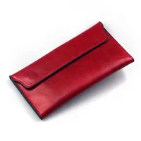 Brieftaschen Nigedu Marke Echtes Leder Frauen lang dünne Geldbörse Multipler Kartenhalter Clutch Bag Fashion Standard Y2301