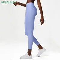 Calças ativas Shinbene 25 "Patchwork Plus Size Yoga Sport Leggings Women High Rise Fitness Workout Gym Tights S-2xl