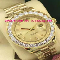 Luxury Men's Watches Bigger Diamond Bezel 228238 18k Yellow Gold Dial 44mm Stainless Steel Mechanical Automatic Fashion Wrist252m