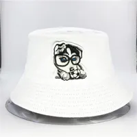 Cloches Football Dog Embroidery Cotton Bucket Hat Fisherman Outdoor Travel Sun Cap Hats For Kid Men Women 761