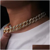 Pendant Necklaces Hip Hop Bling Fashion Chains Jewelry Mens Gold Sier Miami Cuban Link Chain Diamond Iced Out Chian Necklace Drop De Dh3Mz
