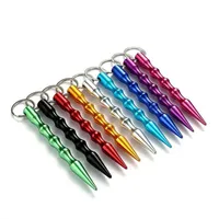 9 Gro￟handel Aliuminum Spike Selbst Frauen Sicherheit Metall Stick M￤dchen Farben Verteidigung Schl￼sselkette f￼r Schl￼sselbund RBKPB